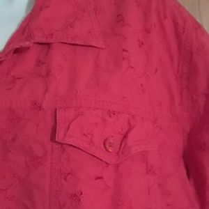 Red eyelet short sleeve blouse size 22/24w